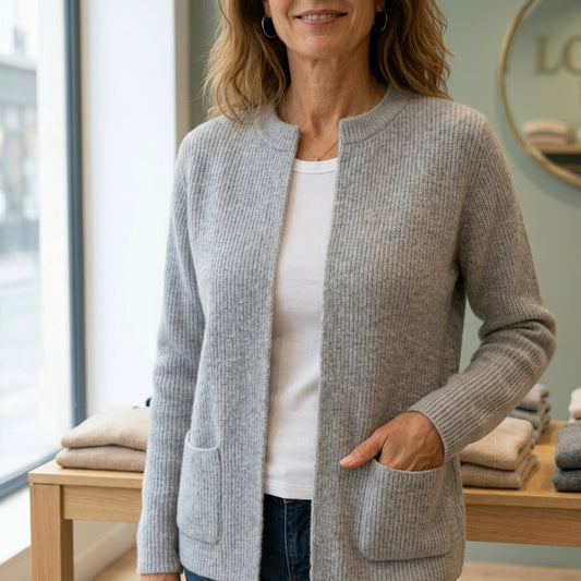 Fleur | Gilet Zippé en Maille Chaude à Poches