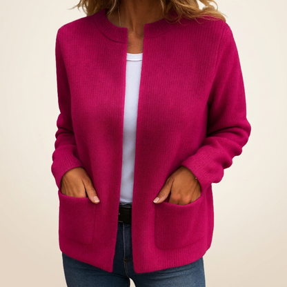 Fleur | Gilet Zippé en Maille Chaude à Poches